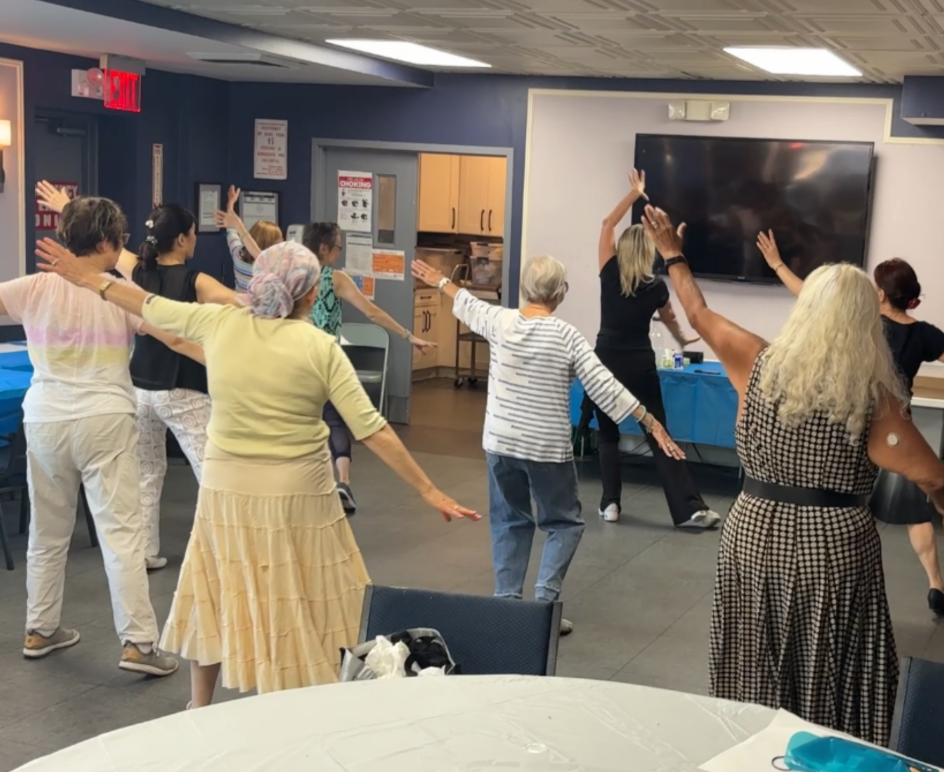Older adults in an exercise class