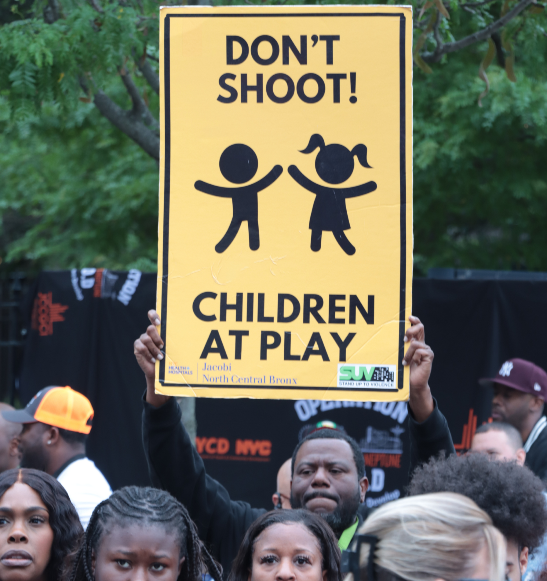 a man with an anti gun violence sign