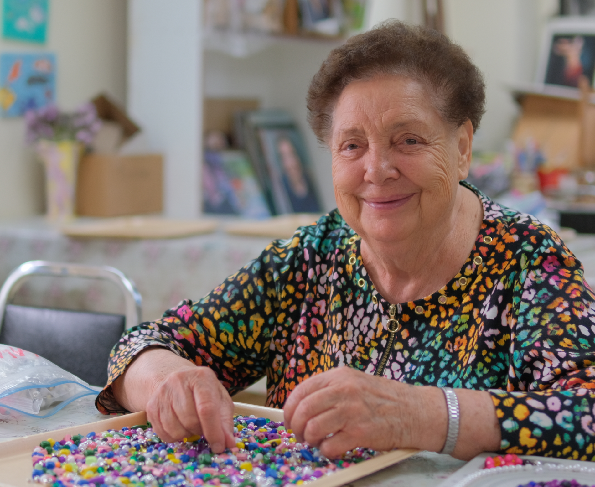 Woman doing arts and crafts