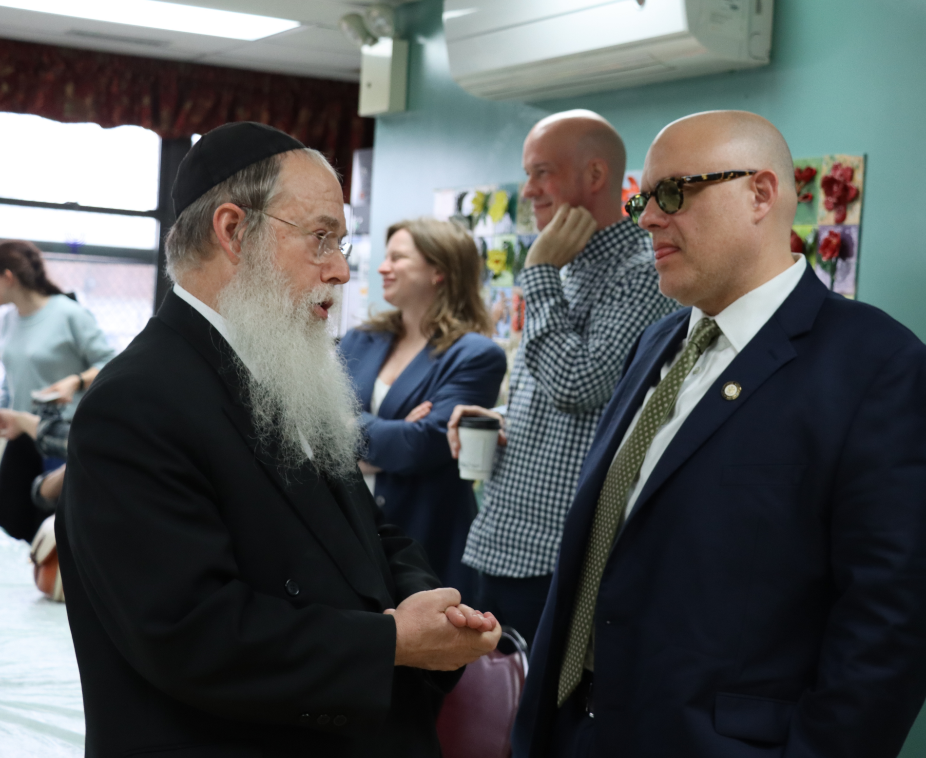 Executive Director Rabbi Moshe Wiener meeting with an elected official