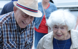 Older adult couple smiling