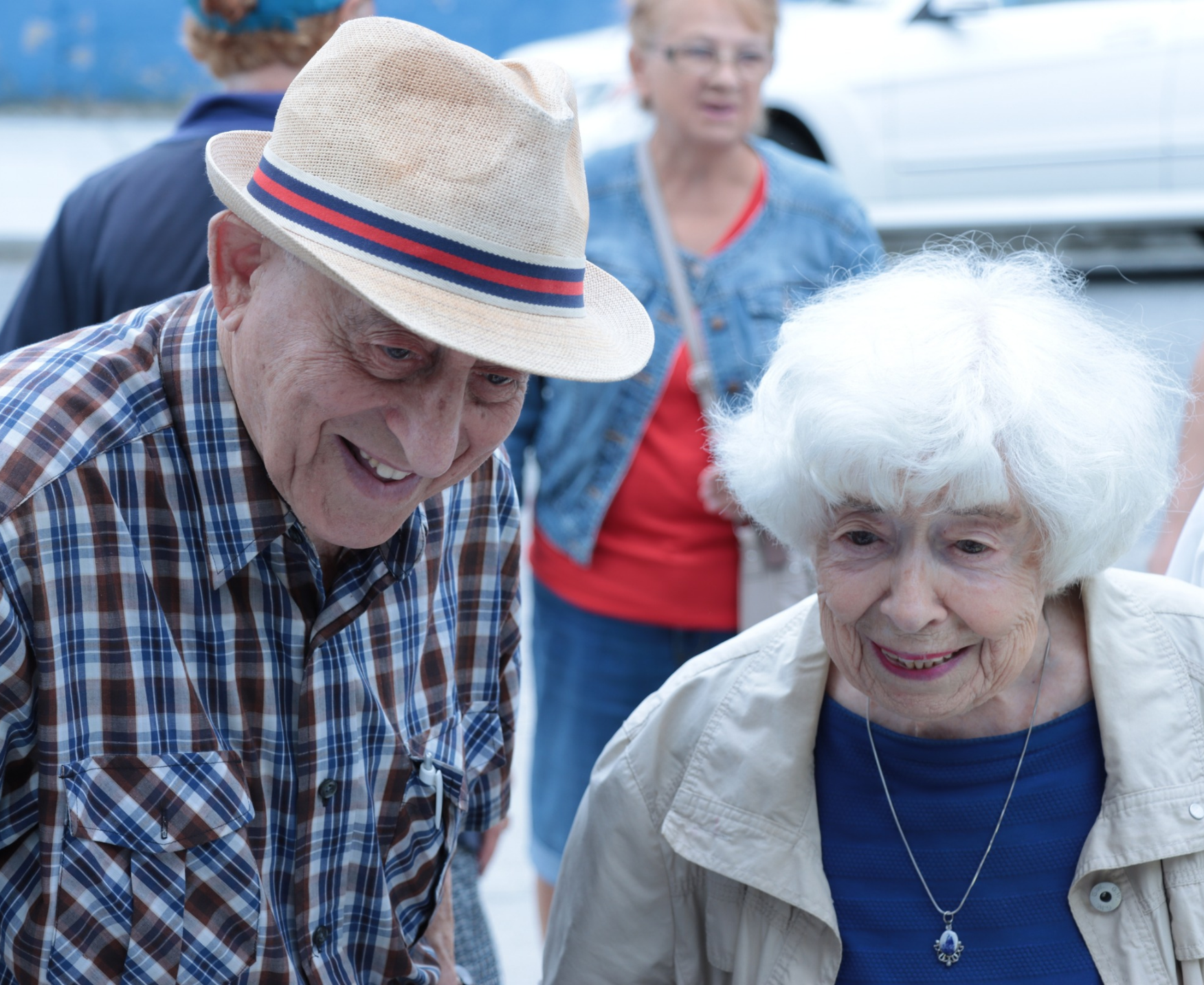 Older adult couple smiling