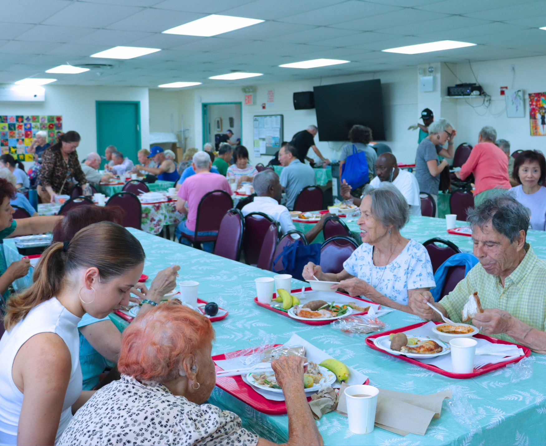 Our older adults eating together