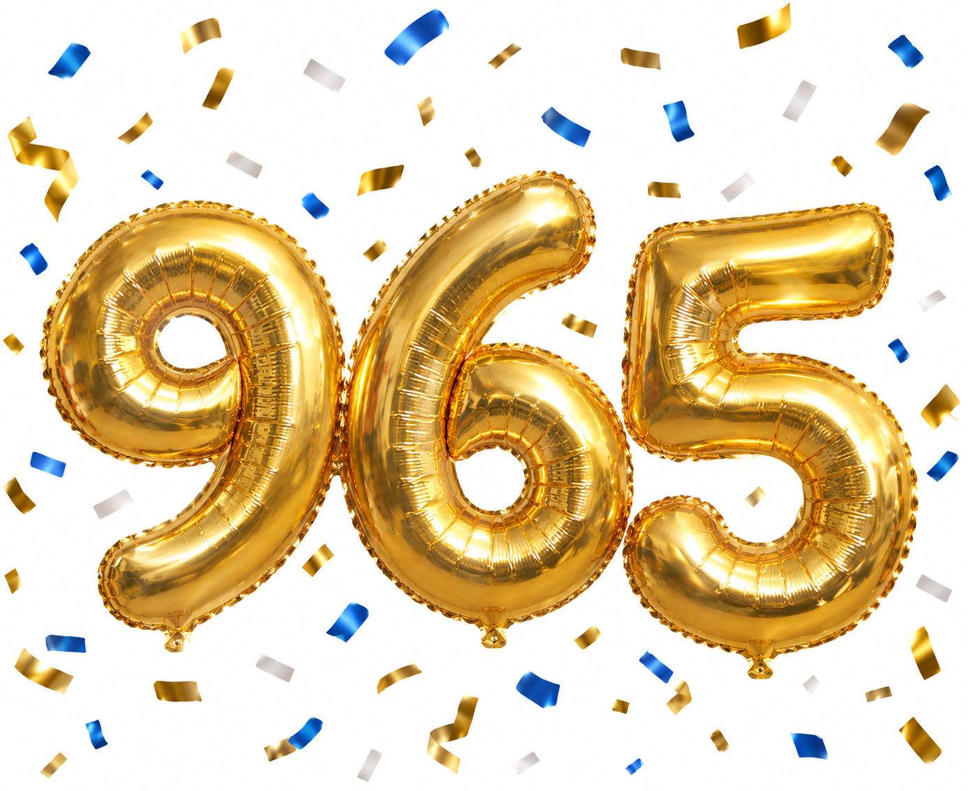 Celebratory 965 balloons