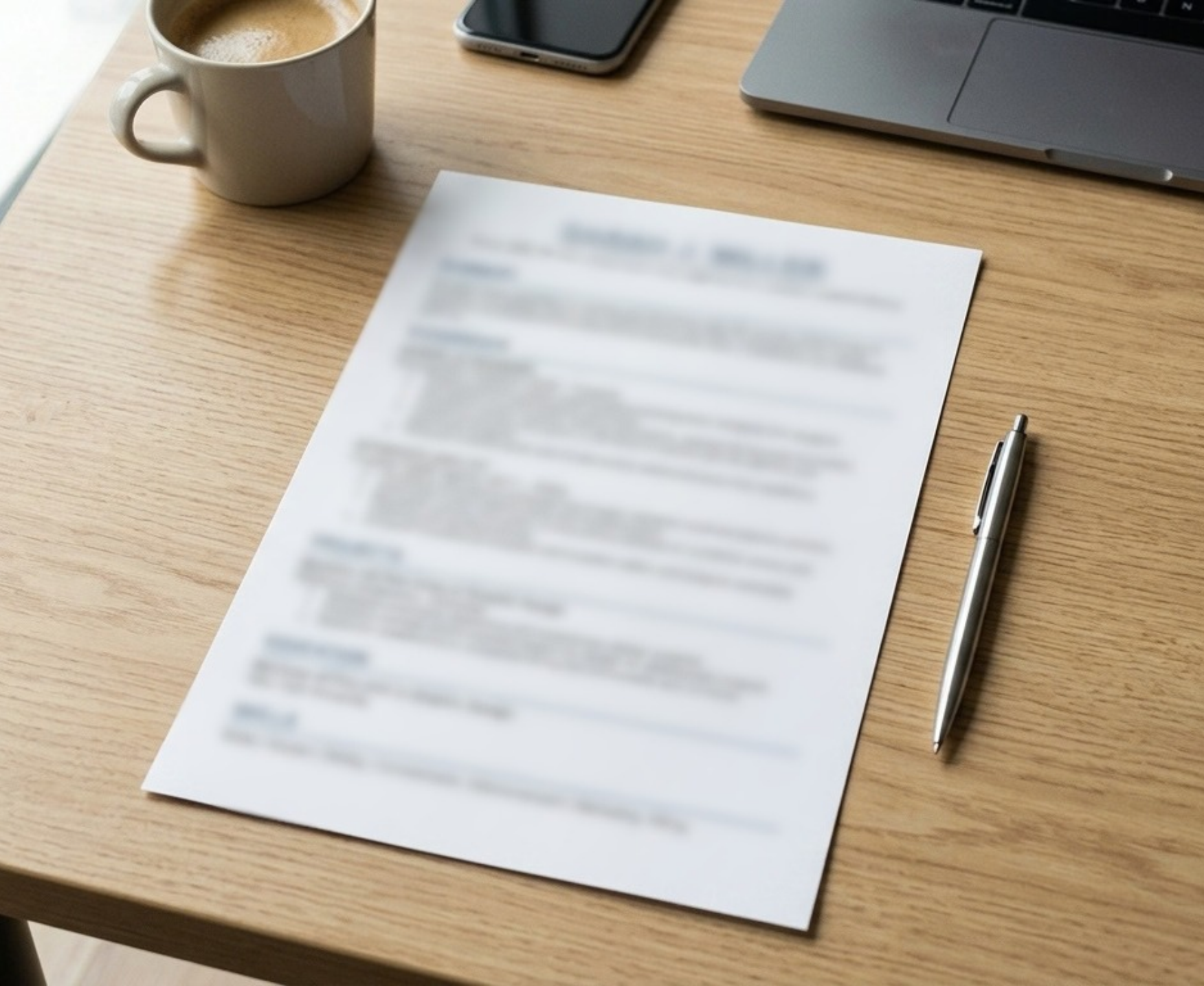 Resume on table
